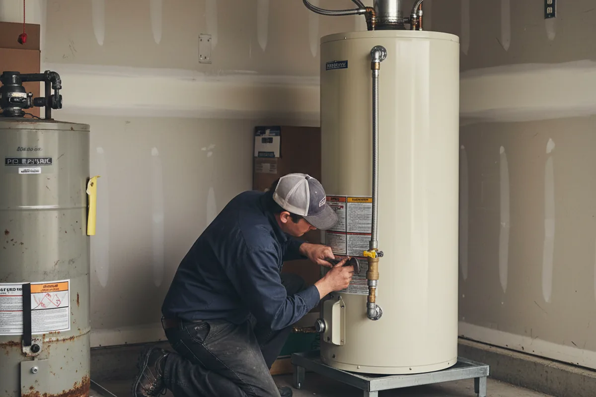 Water heater and shutoff valve replacement in Table Grove