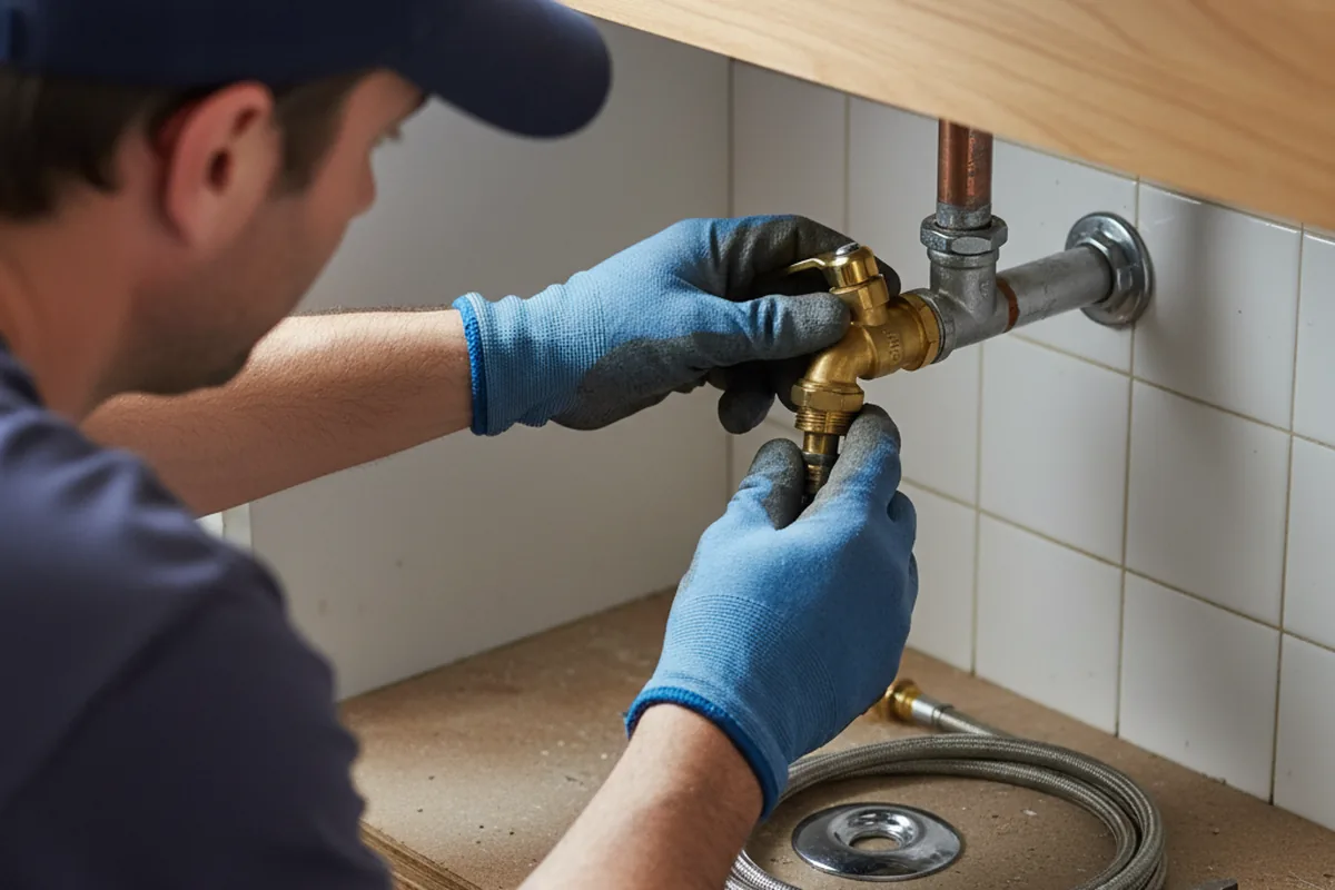 Shutoff valve and fitting work during Burst Pipe Repair in Table Grove